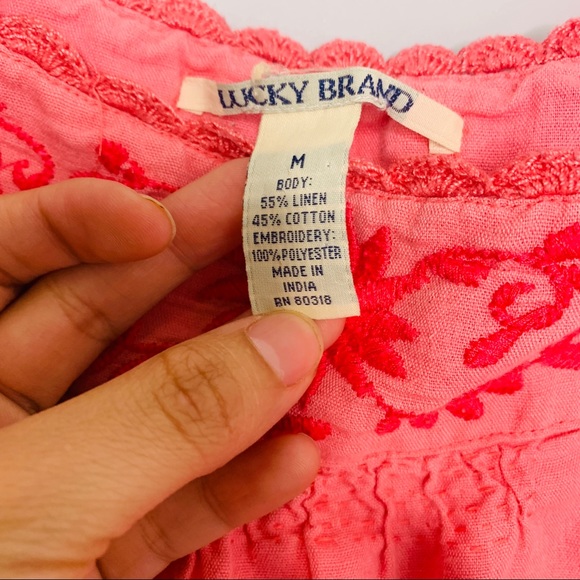 Lucky Brand Embroidered Linen Dress M - Picture 6 of 8